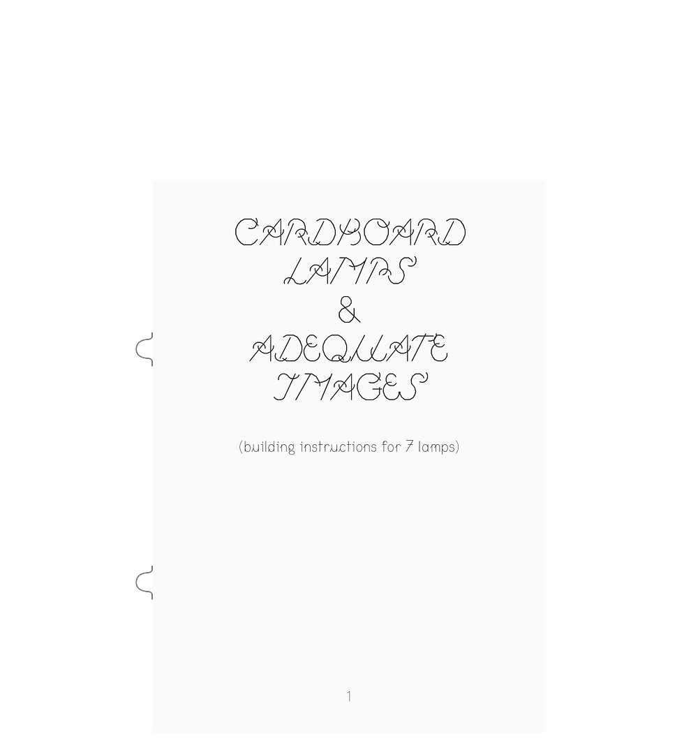 <del>Cardboard Lamps & Adequate Images</del>